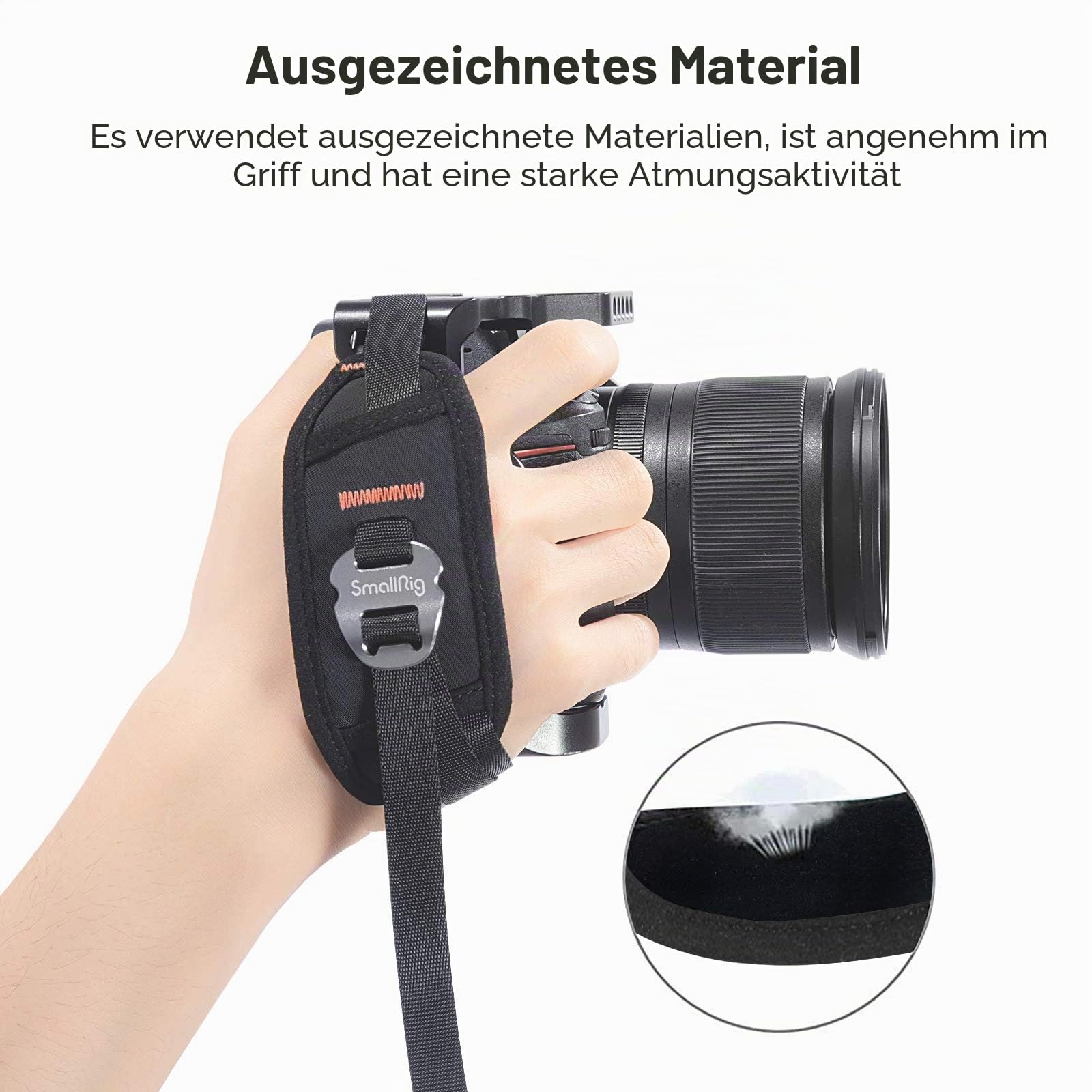SMALLRIG Kamera Handschlaufe 12MM Breite Kompatibel mit Kamera Cage und Externem Seitengriff - PAC2456B