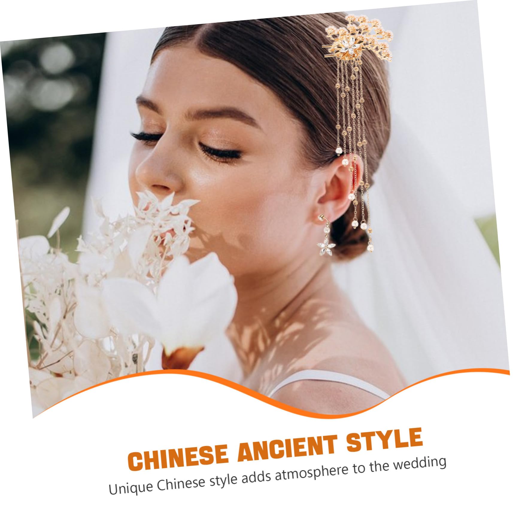 VICASKY 5 Stück Chinesische Perlen Haarstäbchen Traditioneller Brautschmuck mit Edlen Perlen Fein Verarbeitet Langlebig und Einfach zu Tragen Perfekter Haarschmuck für Traditionelle