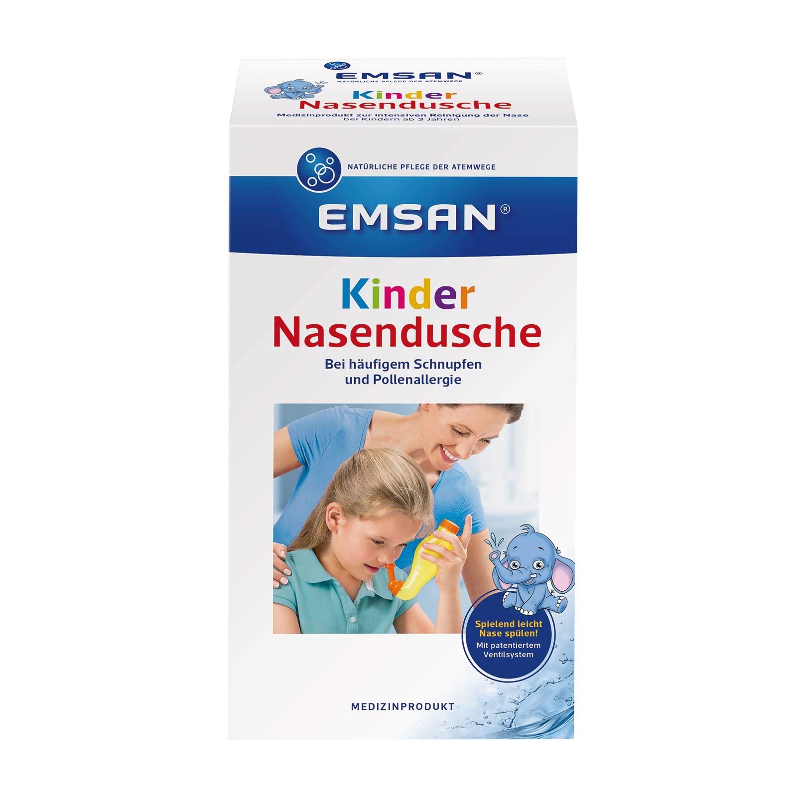 Emsan Kinder Nasendusche mit 10 Beuteln Nasenspülsalz, 1er Pack