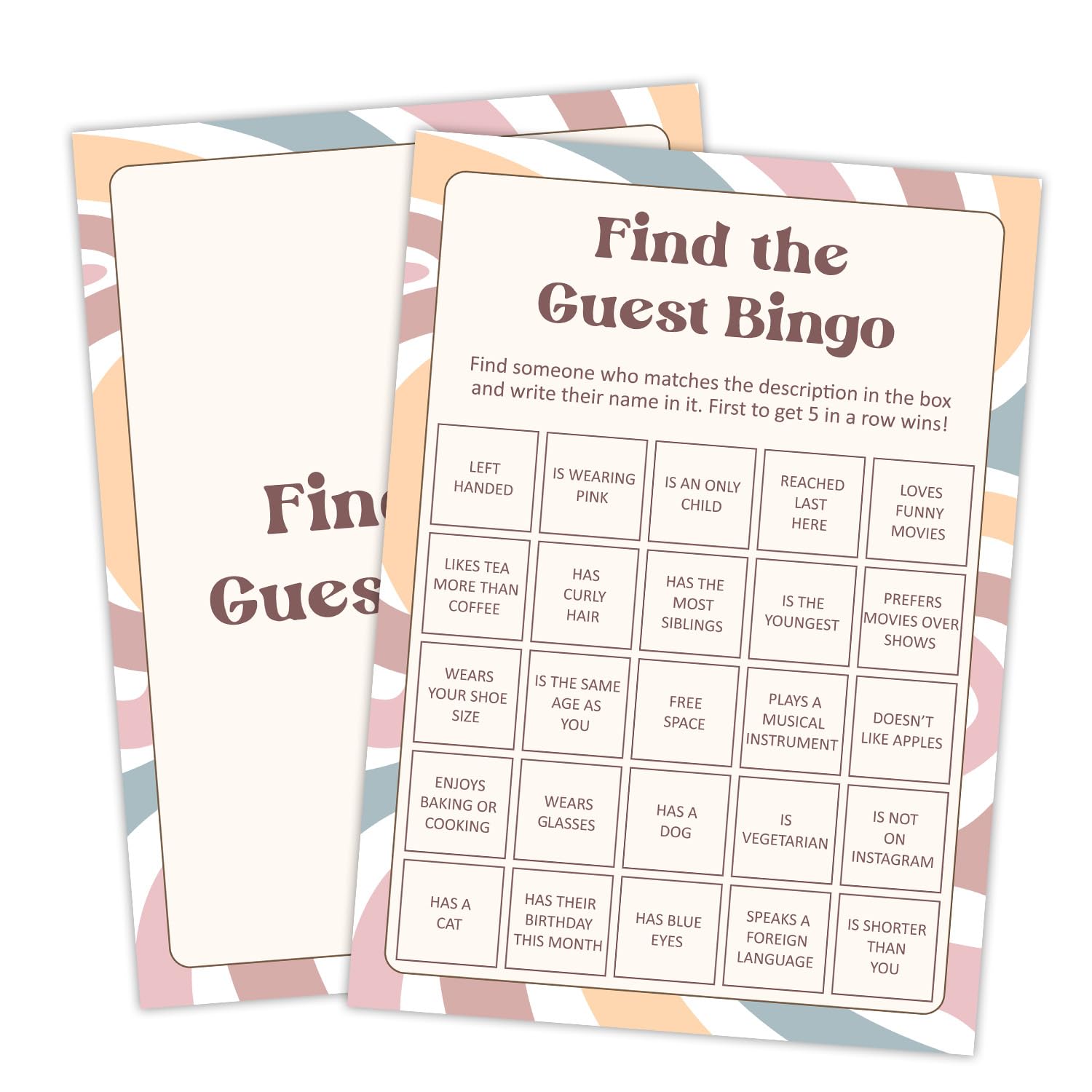 yutogan Birthday Party Games - Find The Guest Bingo, Birthday Games for Girls Teen Activity Supplies for Girls Night, Set of 20 Cards, Slumber Party