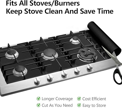 Miniatura 3 de Revestimientos para horno para la parte inferior del horno, rollo de 75 pulgadas de grosor, antiadherentes, antiadherentes, sin BPA ni PFOA,