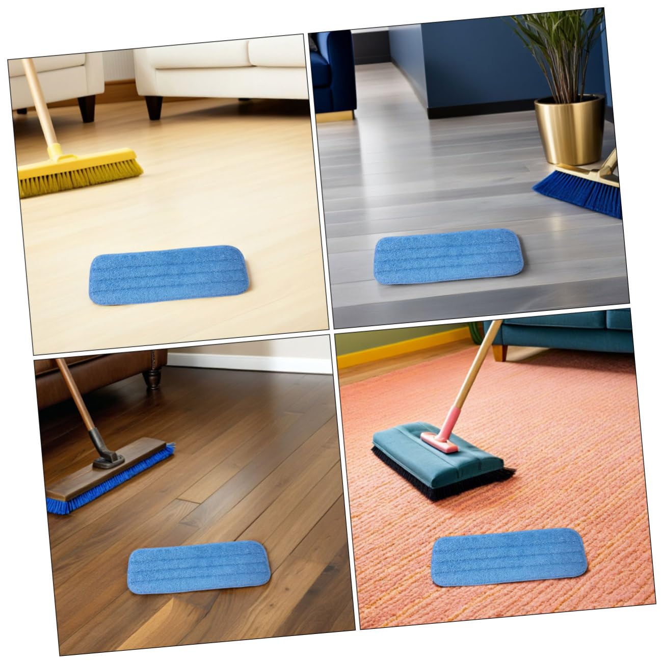 10 Piezas Mopas de Microfibra Lavables para Limpieza de Recambios Reutilizables para Baldosas y Vinilo Almohadillas Absorbentes para Limpieza