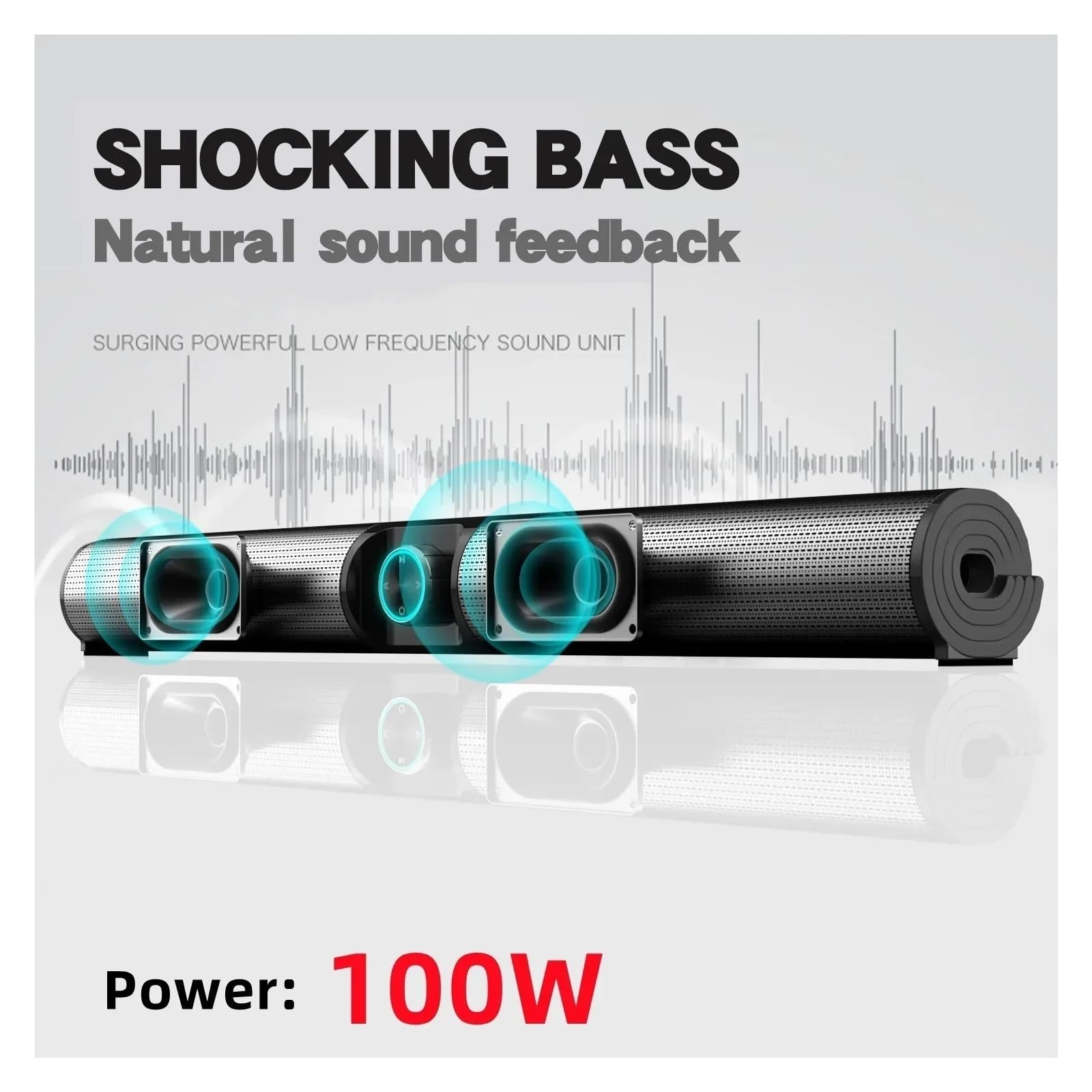 Wysokiej Jakości System Kina Domowego BS55 O Mocy 100 W Z Głośnikiem Bluetooth I Subwooferem, Bezprzewodowym Telewizorem Komputerem, Soundbarem Pilotem Wszechstronne MożLiwośCi PodłąCzenia