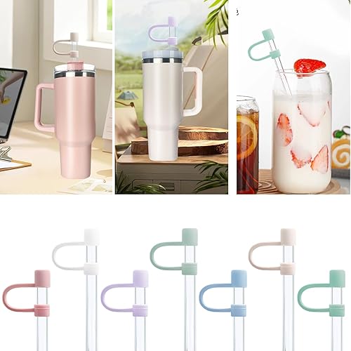 Miniatura 4 de 7 fundas de silicona para popotes compatibles con vasos Stanley 20 de 30 y 40 onzas, diámetro de 0.4 pulgadas para popotes reutilizables de 0.4 a
