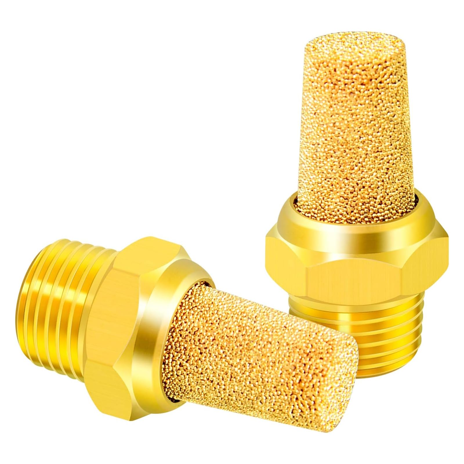 TAILONZ PNEUMATIC Silenziatore di in bronzo sinterizzato 1/4 pollice BSP Corpo in ottone sporgente confezione da 10