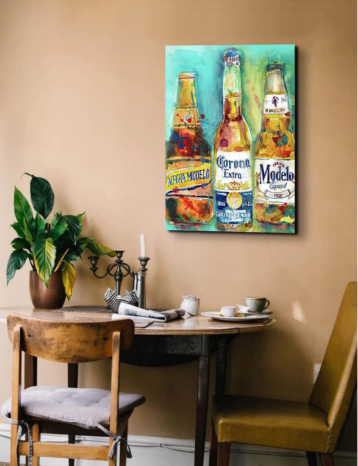 GADGETS WRAP Canvas Gallery Wrap Framed for Home Office Studio Living Room Decoration (14x22inch) - Mexican Beer Negra Modelo