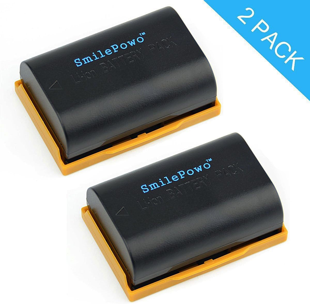 SmilePowo 2 Pack LP-E6 Battery for Canon EOS 6D, 7D, 70D, 60D, 5D Mark III, 5D Mark II, BG-E14, BG-E13, BG-E11, BG-E9, BG-E7, BG-E6 Battery Grips