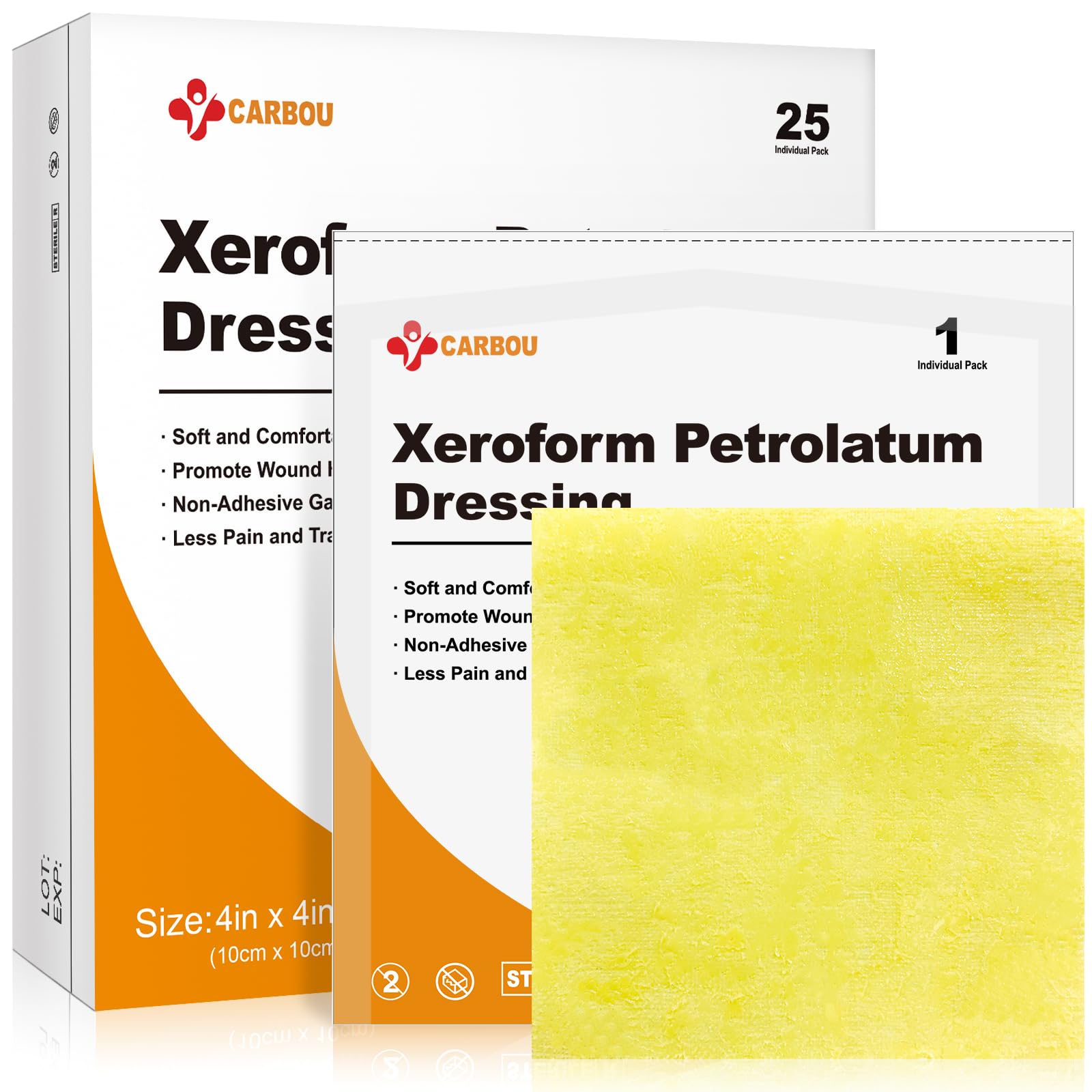 Buy Carbou Medical Xeroform Petrolatum Dressing 4"x4", 25 Individual