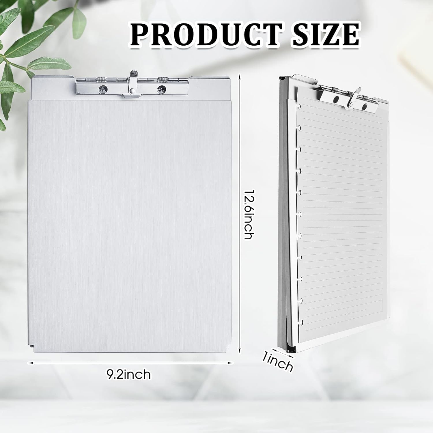 Henoyso Metal Storage Clipboard Bulk Heavy Duty Aluminum Clip Board for Teacher Contractor Medical Construction Office School Classroom, 12.6x9.2x1 Inch, Fit Letter Size 8.5x11 Inch Paper(4 Pcs)