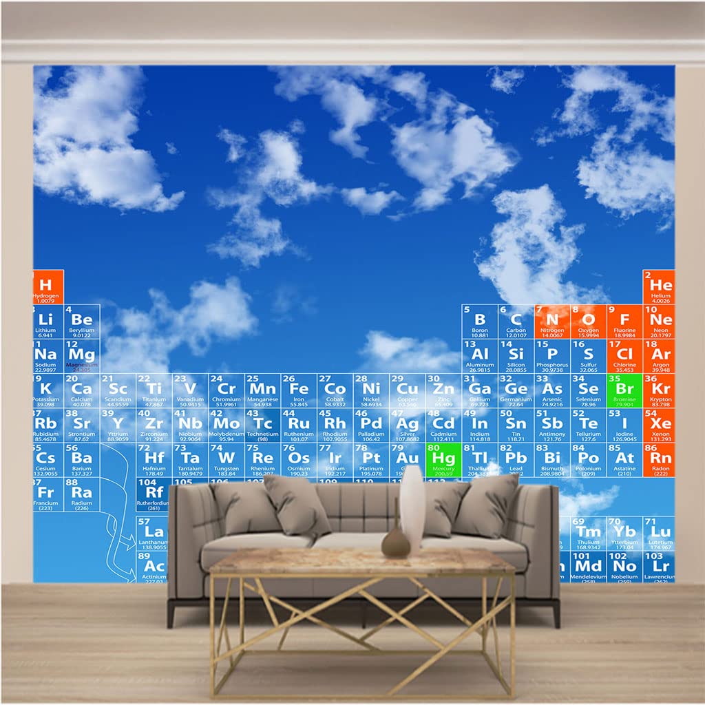 Papier peint panoramique tableau des éléments chimiques XXL décor intissé 366x254 cm