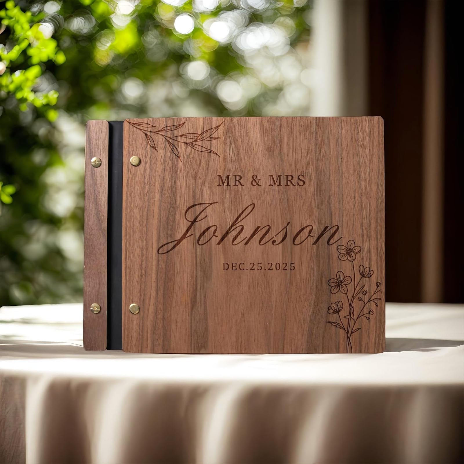 Libro de invitados de boda rústico de madera perfecto para la recepción 8
