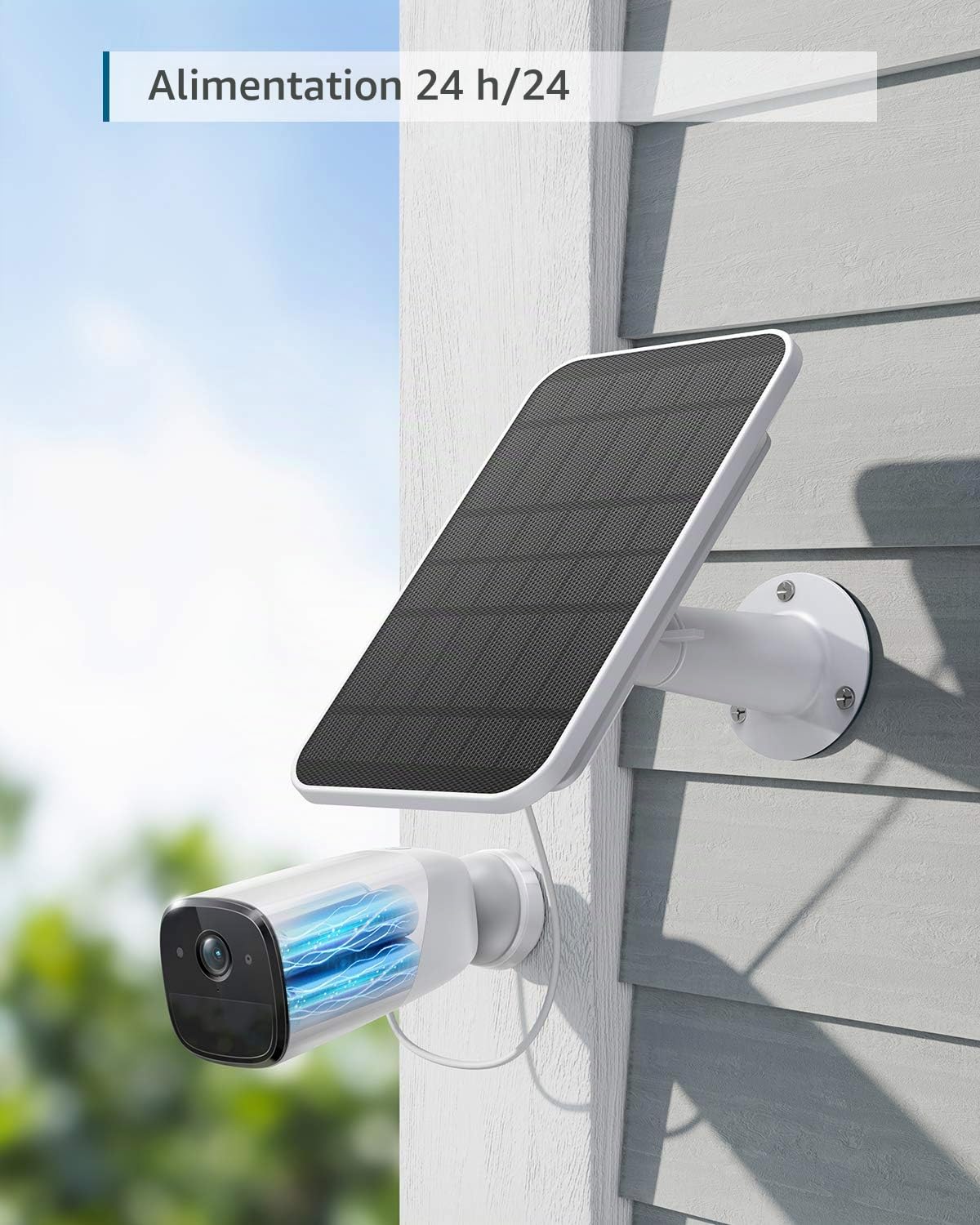 eufy Security eufyCam Panneau solaire efficace 2,6 W pour eufyCam, classe de protection contre l'eau IP65