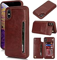Vista 28 de iCoverCase Compatible con Funda para iPhone XR con Tarjetero, Funda de Teléfono Tipo Cartera para Hombres y Mujeres con Bloqueo RFID de Piel Beige