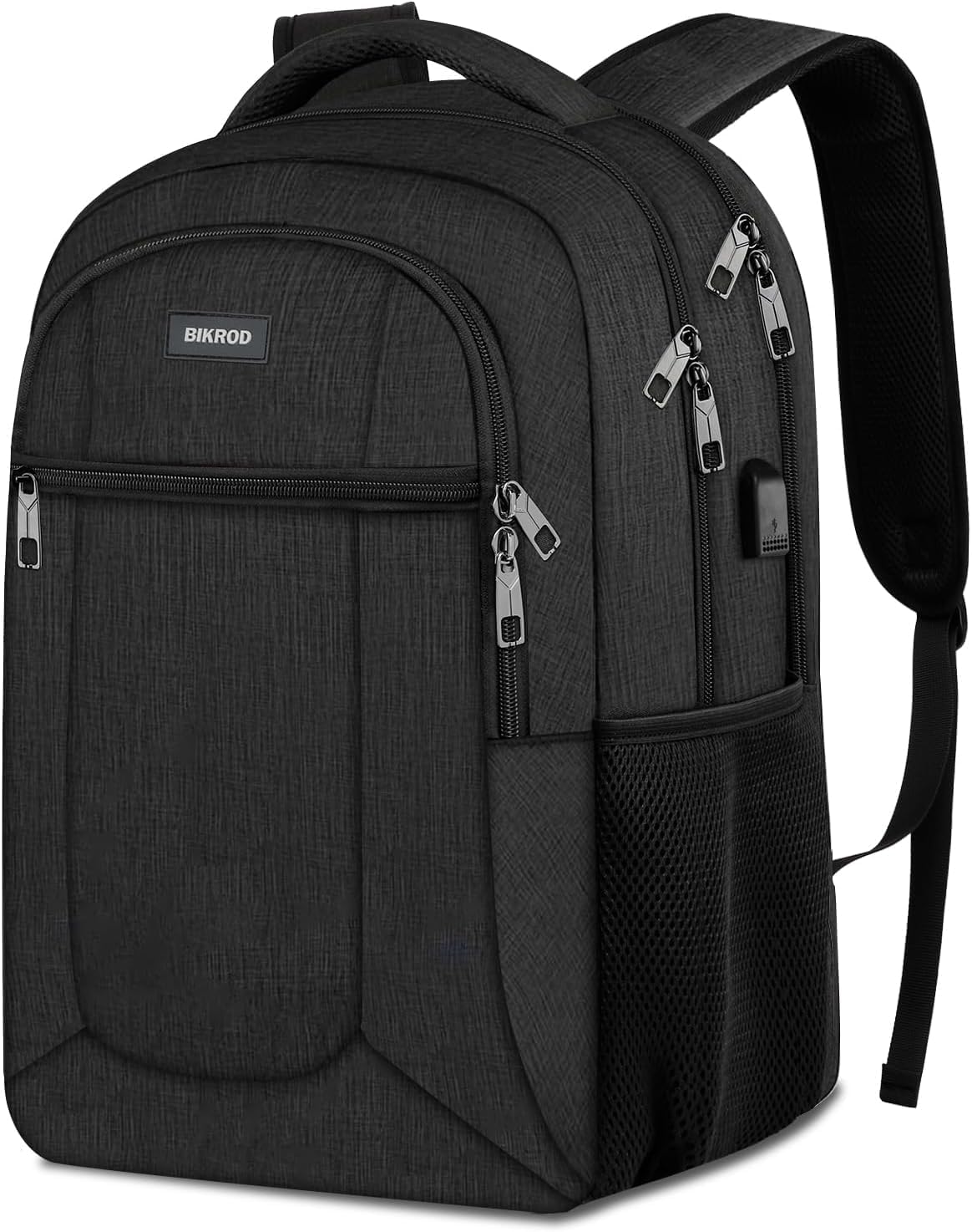 BIKROD Backpack for Men and Women, School Backpacks for Teen Boys, Water Resistant Back Pack Fit 17.3 Inch Laptop with USB Charging Port, Business Anti Theft Sturdy Computer Bag Gift