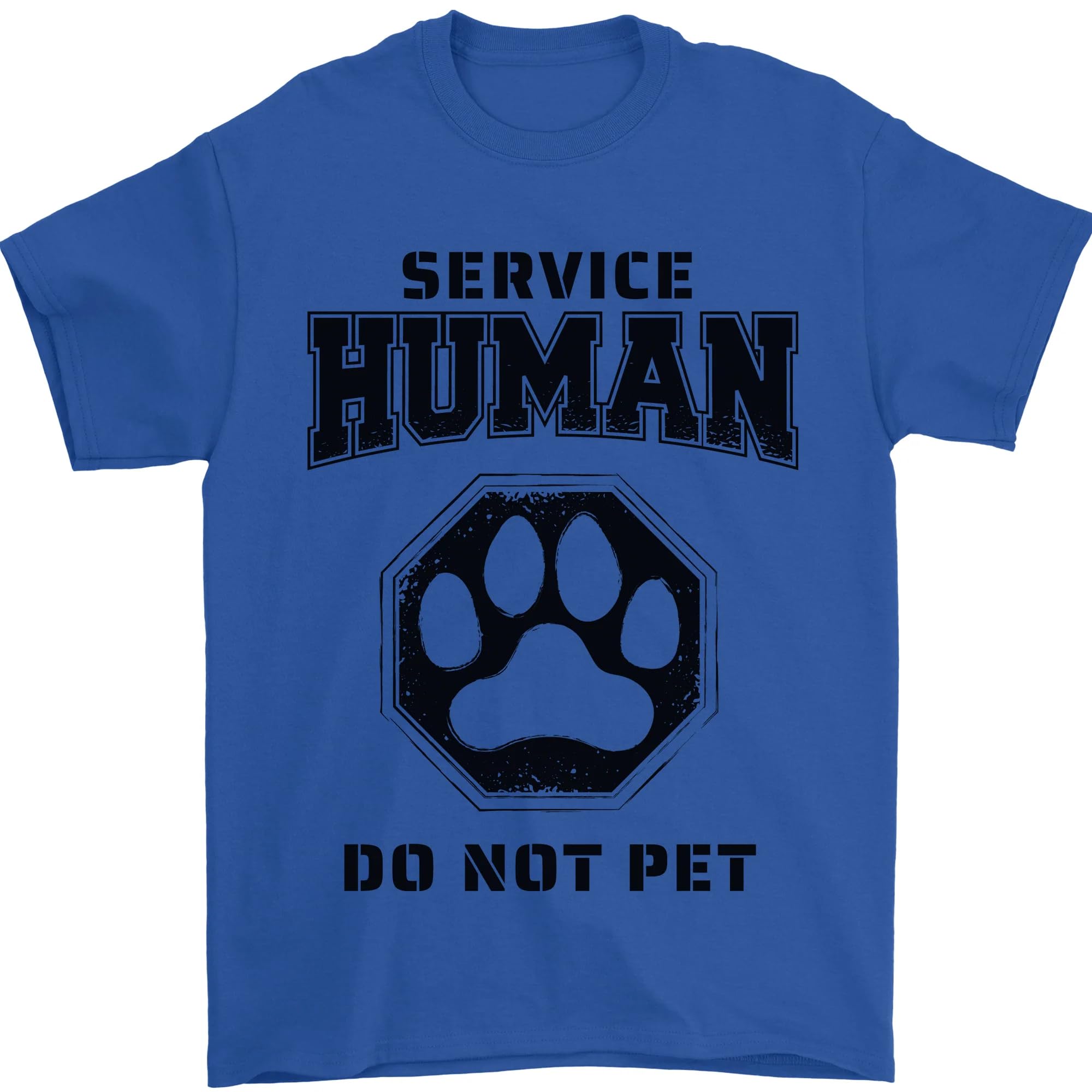 Funny Dog Service Human Do Not Pet Mens T-Shirt 100% Cotton Royal Blue M