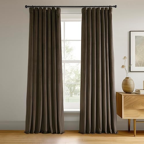 Miniatura 64 de HPD Half Price Drapes Cortinas Opacas Térmicas de Terciopelo Signature para Sala de Estar de 84 Pulgadas de Largo (1 Panel) con Bolsillo para Barra,