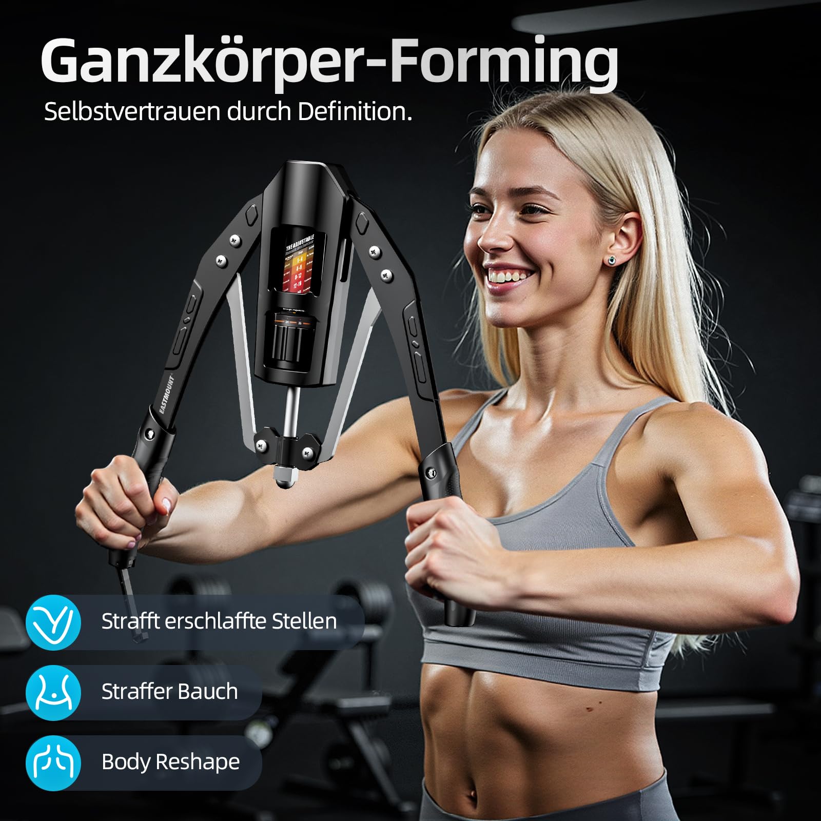 Arm Trainer mit Hydraulikzylinder – Verstellbarer Twister für Arme, Brust und Schultern, Fitness-Expander für Zuhause, Training für Oberkörper und Unterarm mit 10-200 kg Widerstand