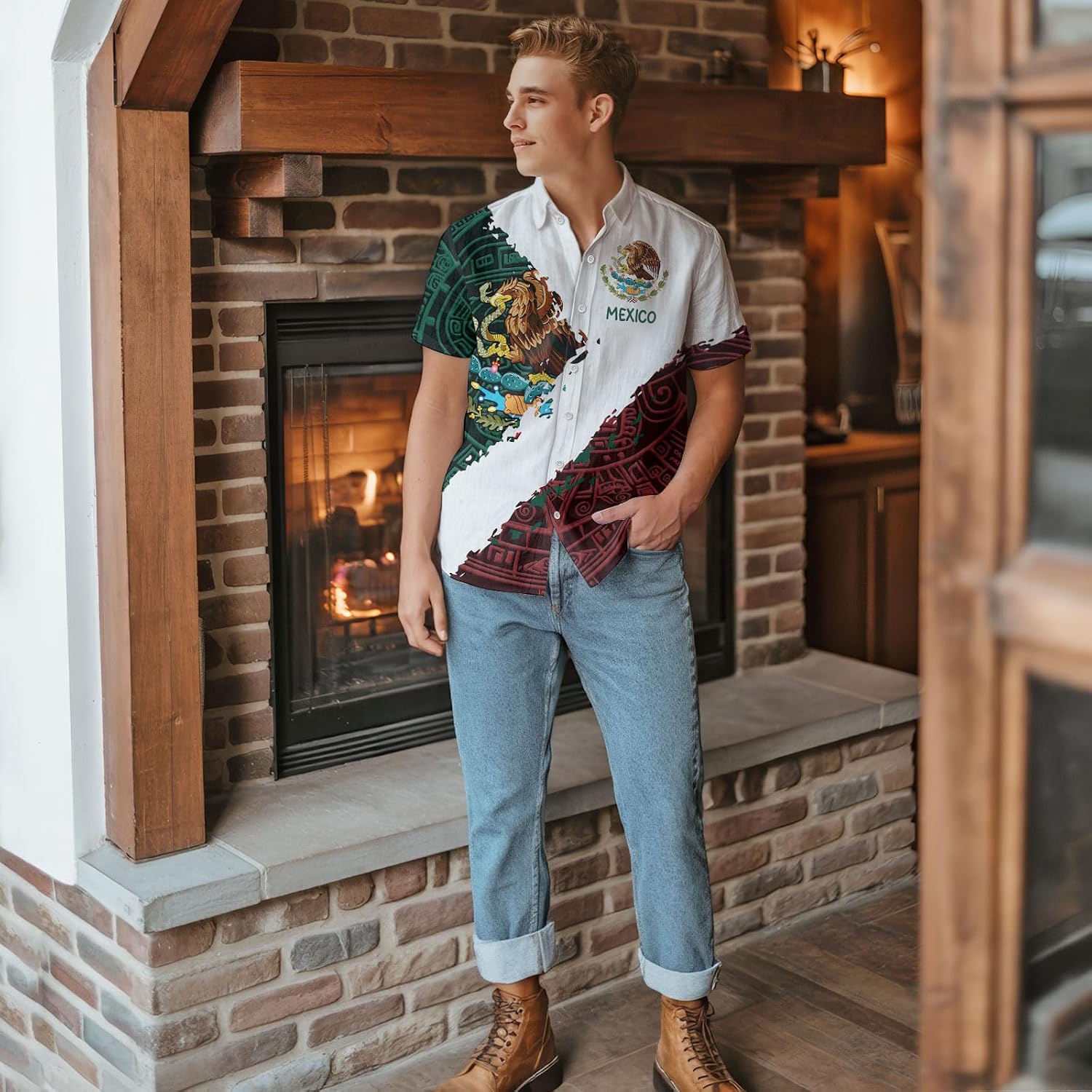 HUNTFAMI Hawaiian Button Down Shirt Unisex, Short Sleeve Floral Summer Shirt for Beach, Spring, Holiday & Birthday Gift