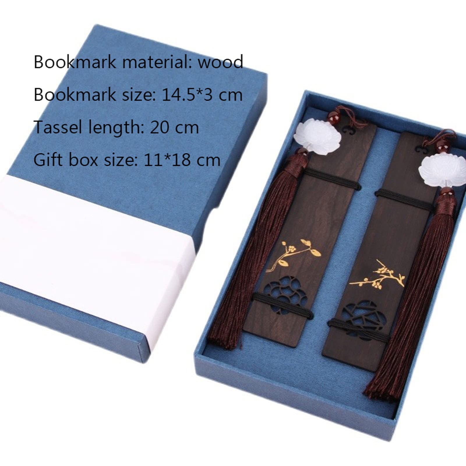 Lesezeichen 2 stücke Lesezeichen Holzfenstergitter Lesezeichen Chinesischer Stil Senden Lehrer, um Studenten Geschenk Ebony Wood zu schicken Buch Markierungen