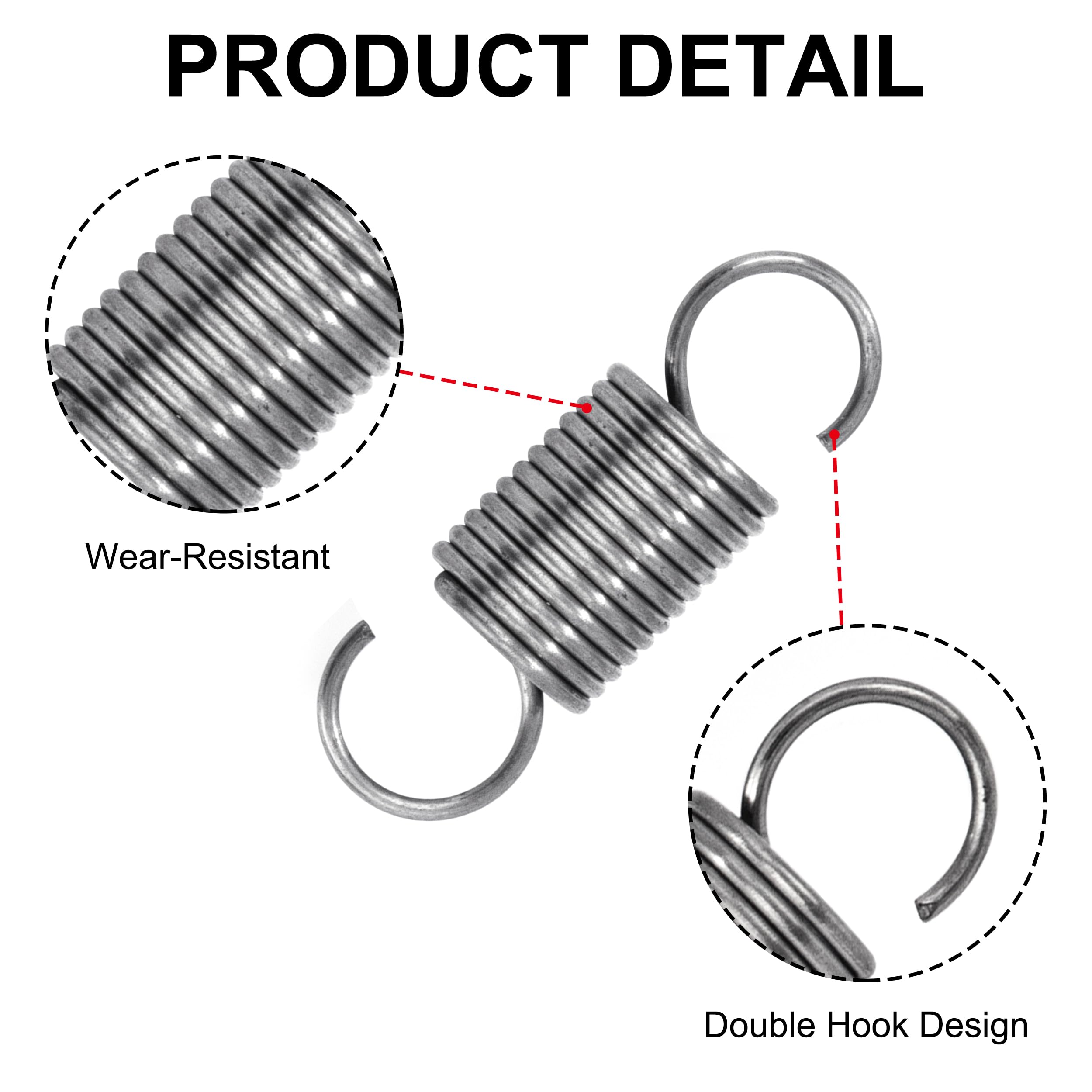 GUNGY Lot De 4 Ressorts De Traction 35mm En Acier Inoxydable - Force 3,2KG, Diamètre 12mm, Idéal Pour Projets DIY Et Techniques