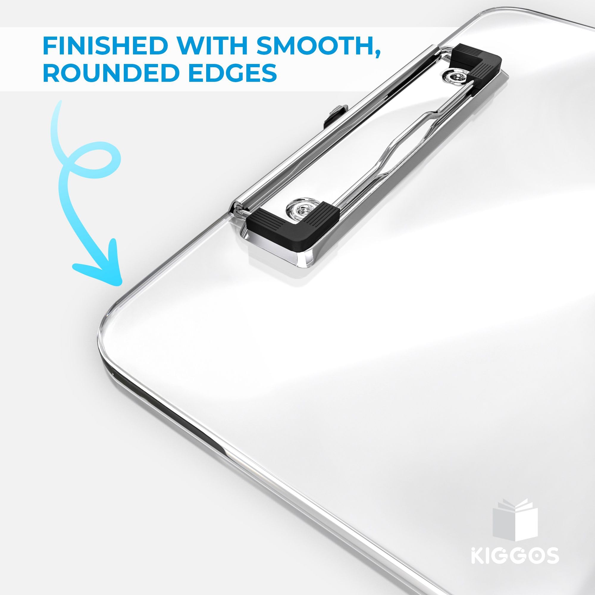25 Stück transparente KunststoffKlemmbretter Bulk Acryl Transparente Clipboards mit niedrigem Profil MetallClipboard 31,8 x 22,9 cm Briefgröße Klemmbrett Klassenzimmer mit Haken zum Aufhängen –