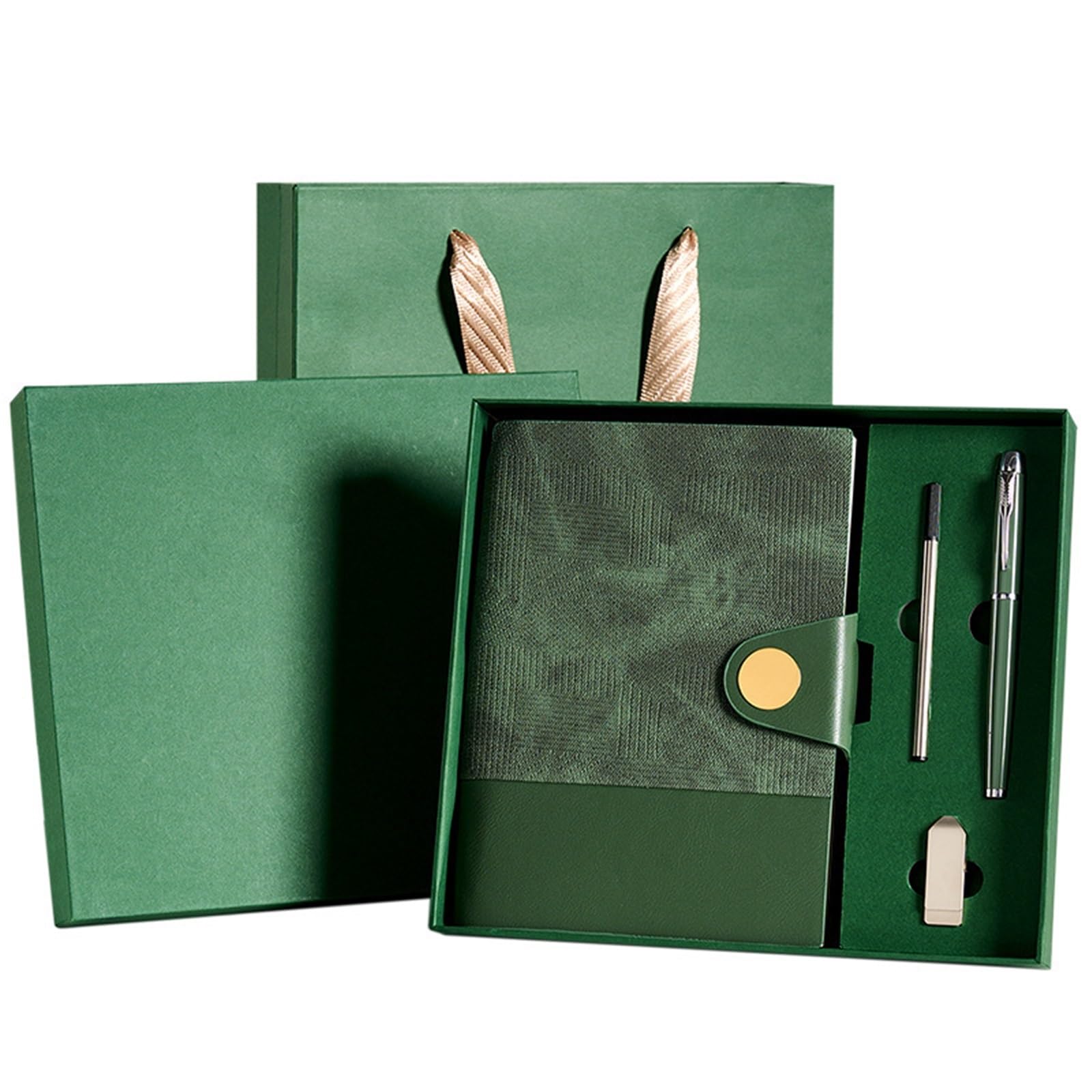Set regalo for taccuino regalo aziendale | Set regalo taccuino unisex, registro da ufficio(A5-Khaki)