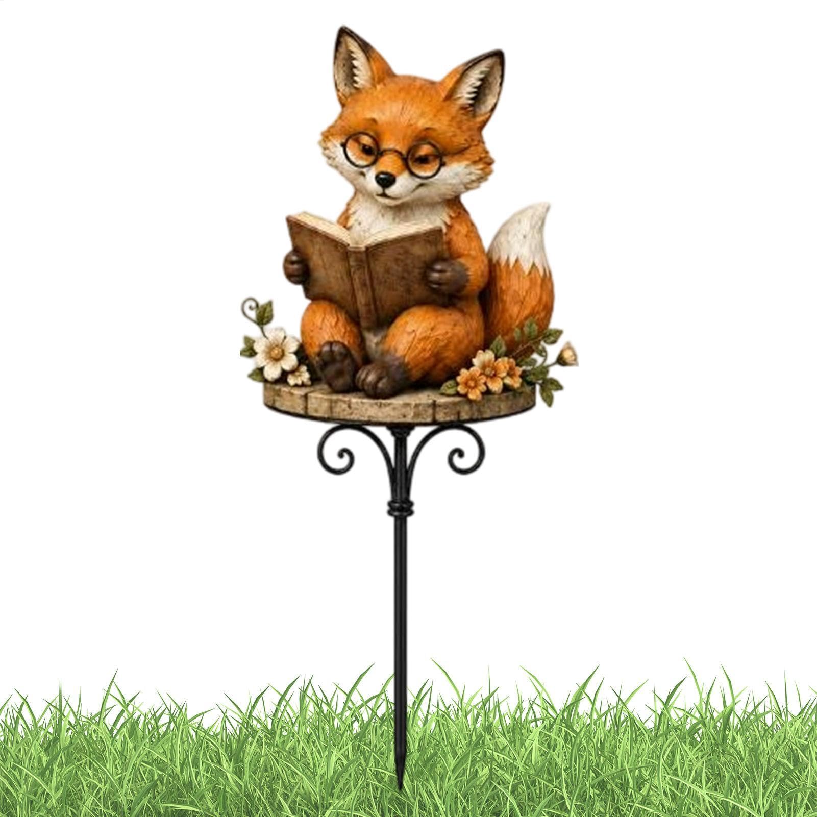 Figurines Pour Pots De Fleurs Figurines Animaux Lisant Piquets Décoratifs