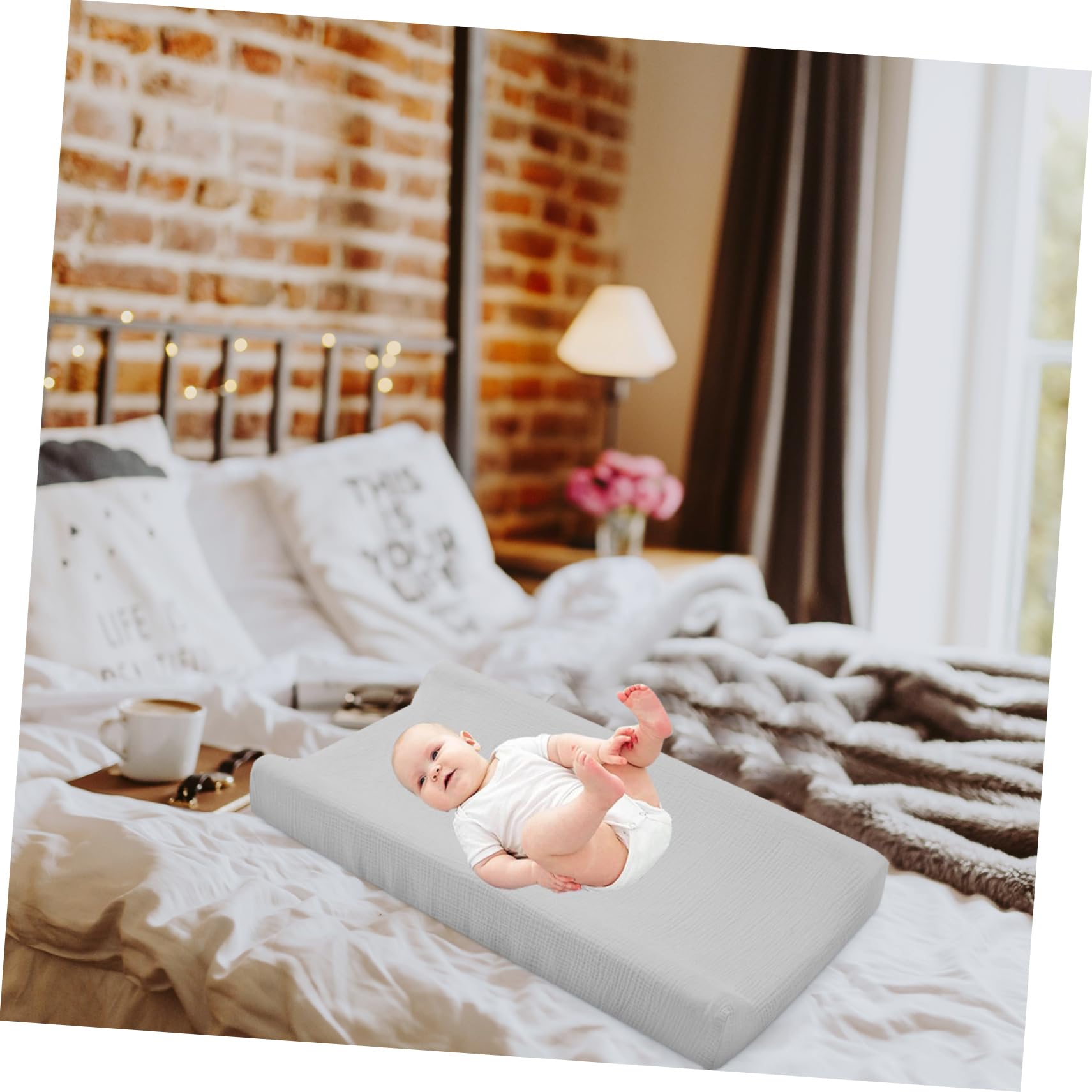 Abaodam 2 Piezas Funda para cambiador de bebé sábana elástica para cambiador funda para cambiador de recién nacido colchoneta cambiador bebe empapadores bebe cambiador lavable pañal colcha