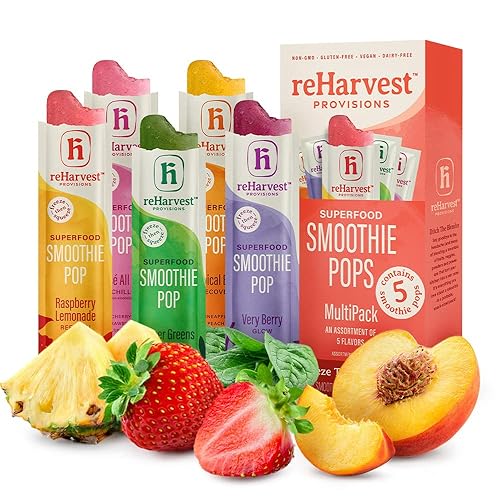 Re-Harvest Provisions Smoothie Pops Paquete múltiple de 5 Frutas congeladas verduras superalimentos Sin lácteos vegano sin gluten sin azúcar