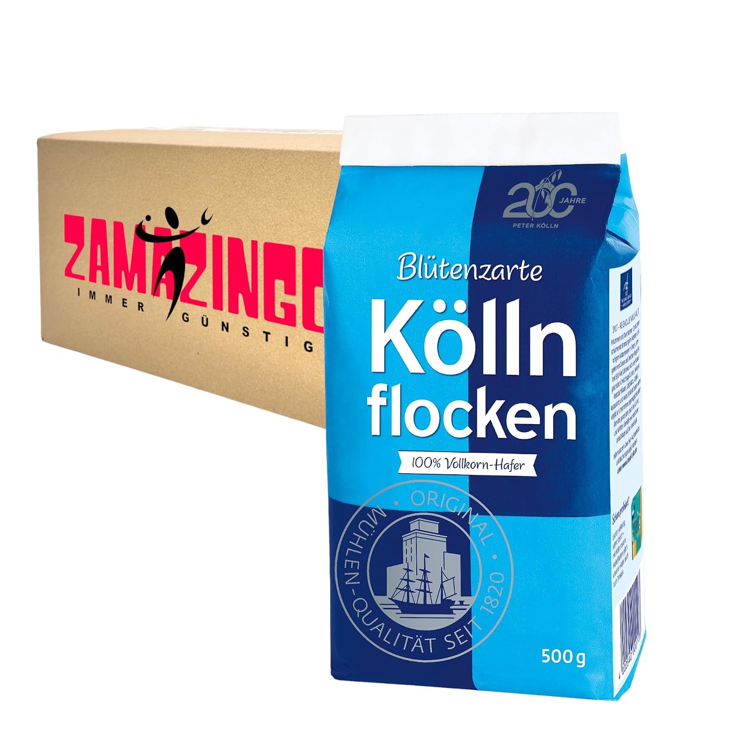 K lln Oatmeal 500 g Delicate Kolln Flakes Vegan Rich in Fibre Whole Grain Oatmeal Delicate Flowers Pack of 1
