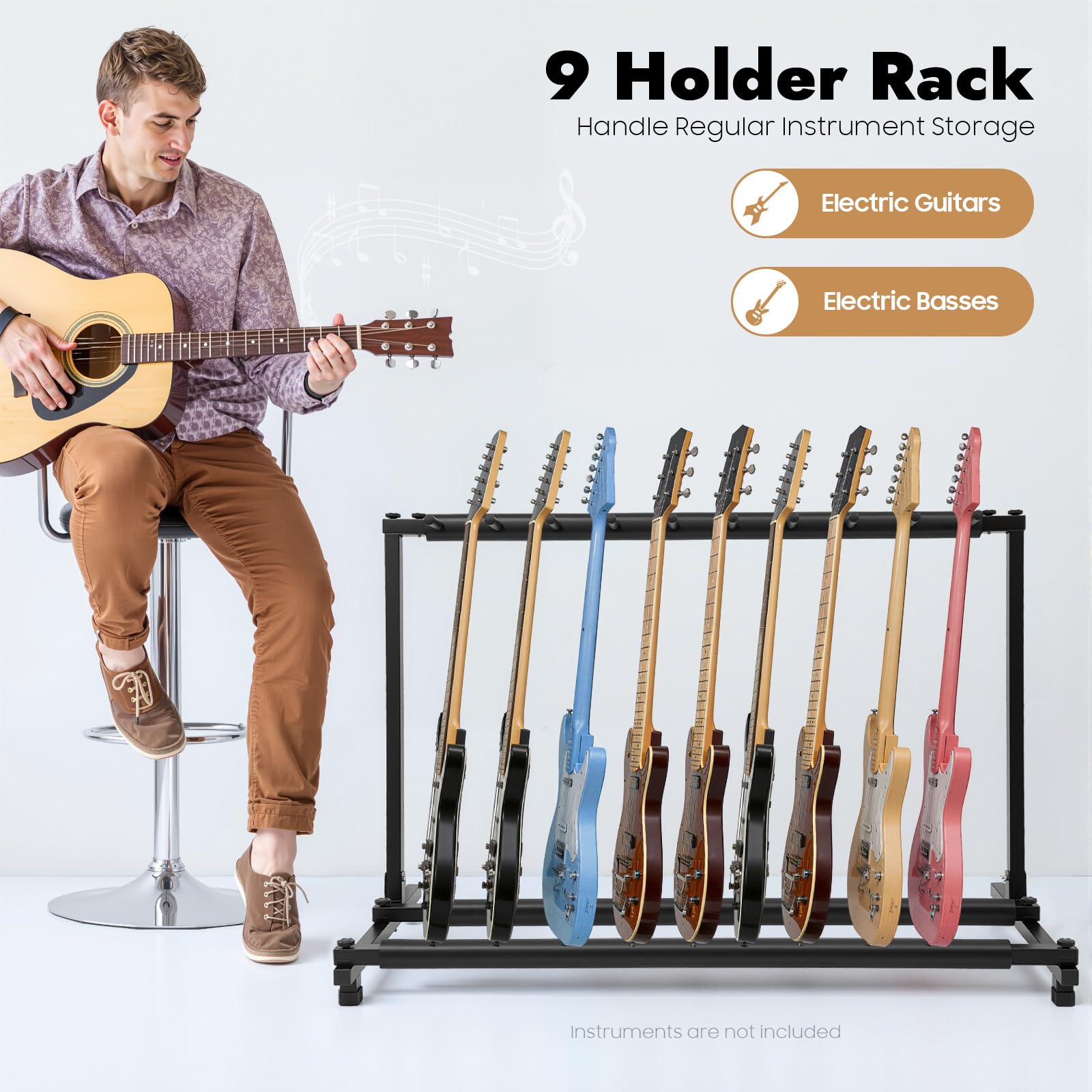 Supporto universale per chitarra a 9 velocità, supporto universale per basso, supporto per chitarra multiplo, supporto per chitarra per casa o studio