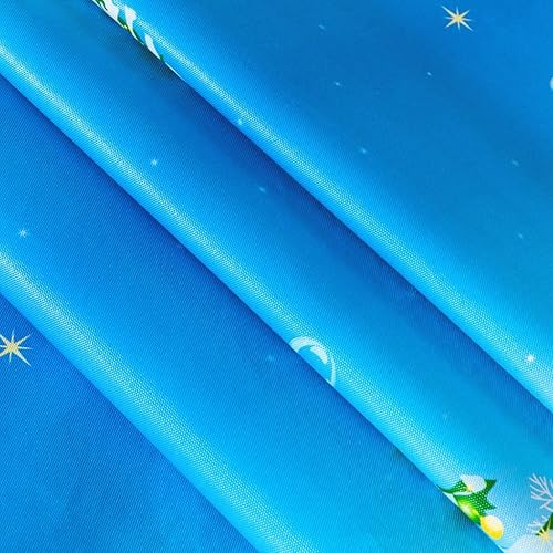 Vista 54 de Mantel rectangular de vinilo de 52 x 70 pulgadas con reverso de franela, mantel para el día de San Valentín, mantel de hule 100% impermeable Azul