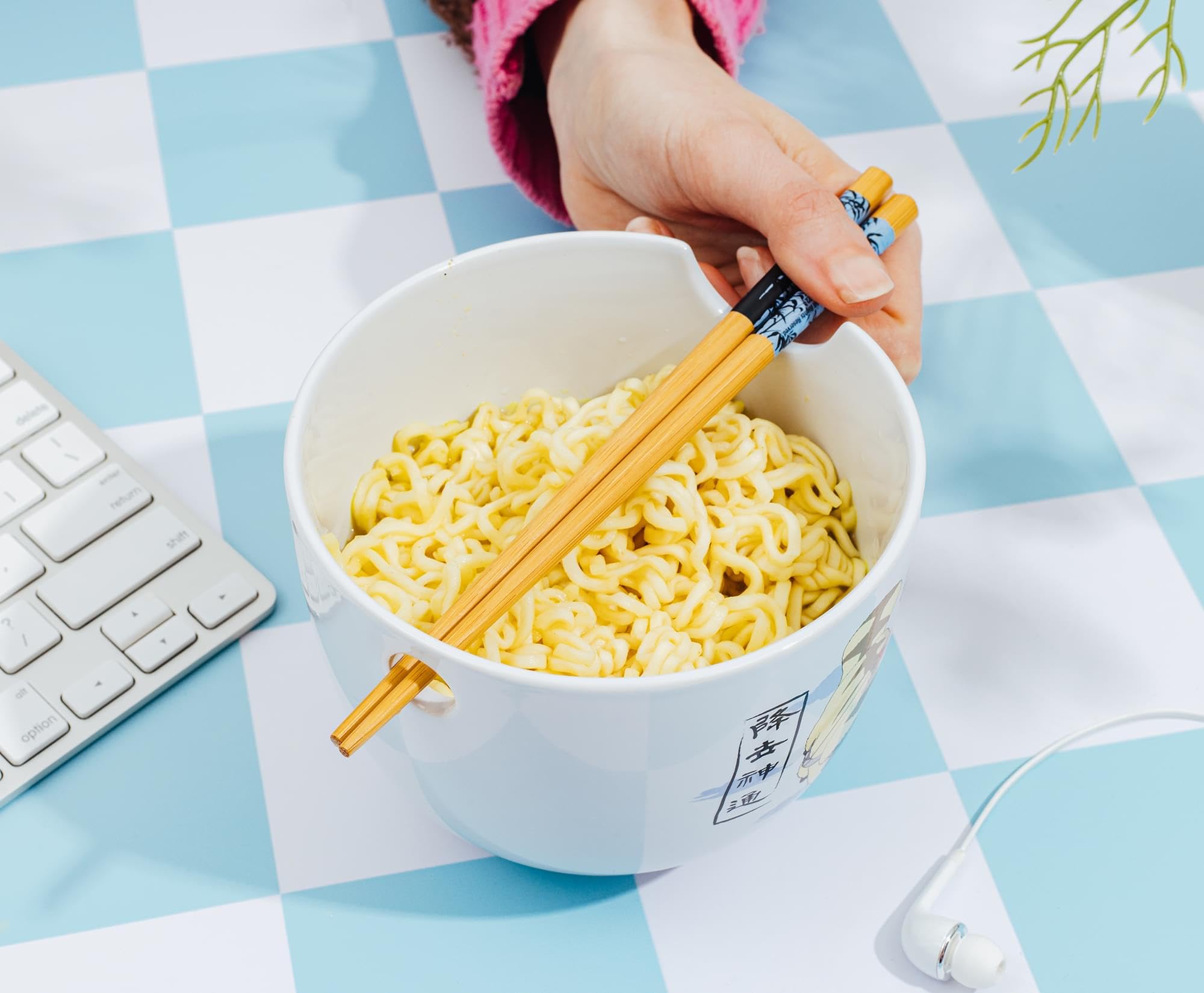 Avatar: The Last Airbender Aang and Appa Ramen-Geschirr-Set, Keramik, inkl. Nudelschale und Essstäbchen aus Holz, 590 ml