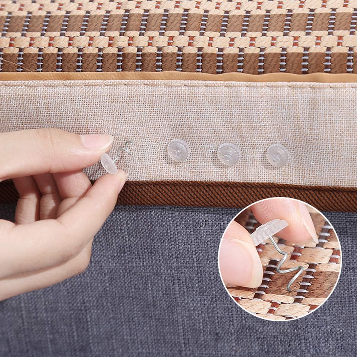 Akstore 60 Pcs Clear Bed Skirt Pins with Twist Pins for Upholstery, Slipcovers and Bedskirts