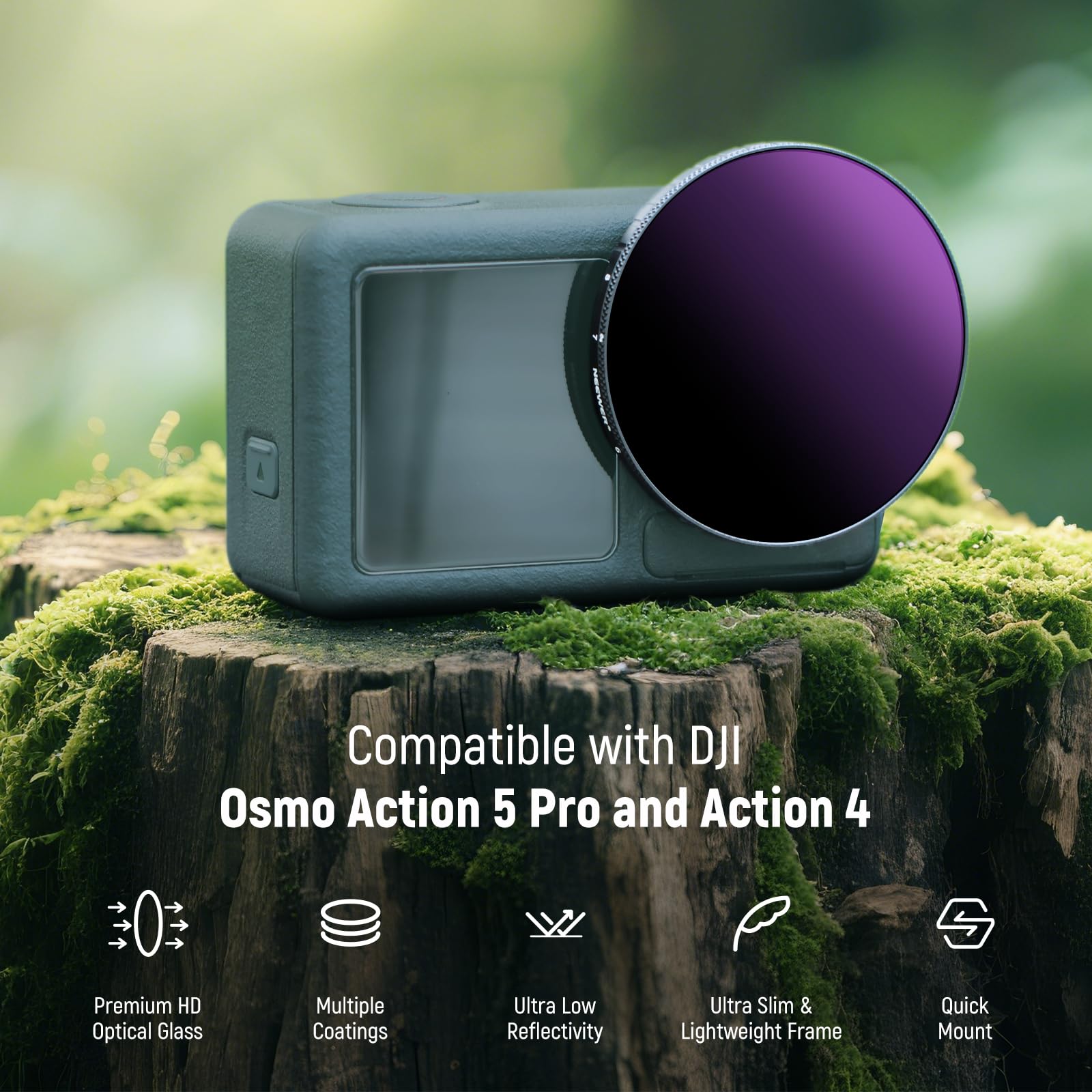 Neewer Variable ND Filter per DJI Osmo Action - Filtri di Densità Neutrale - Dettaglio
