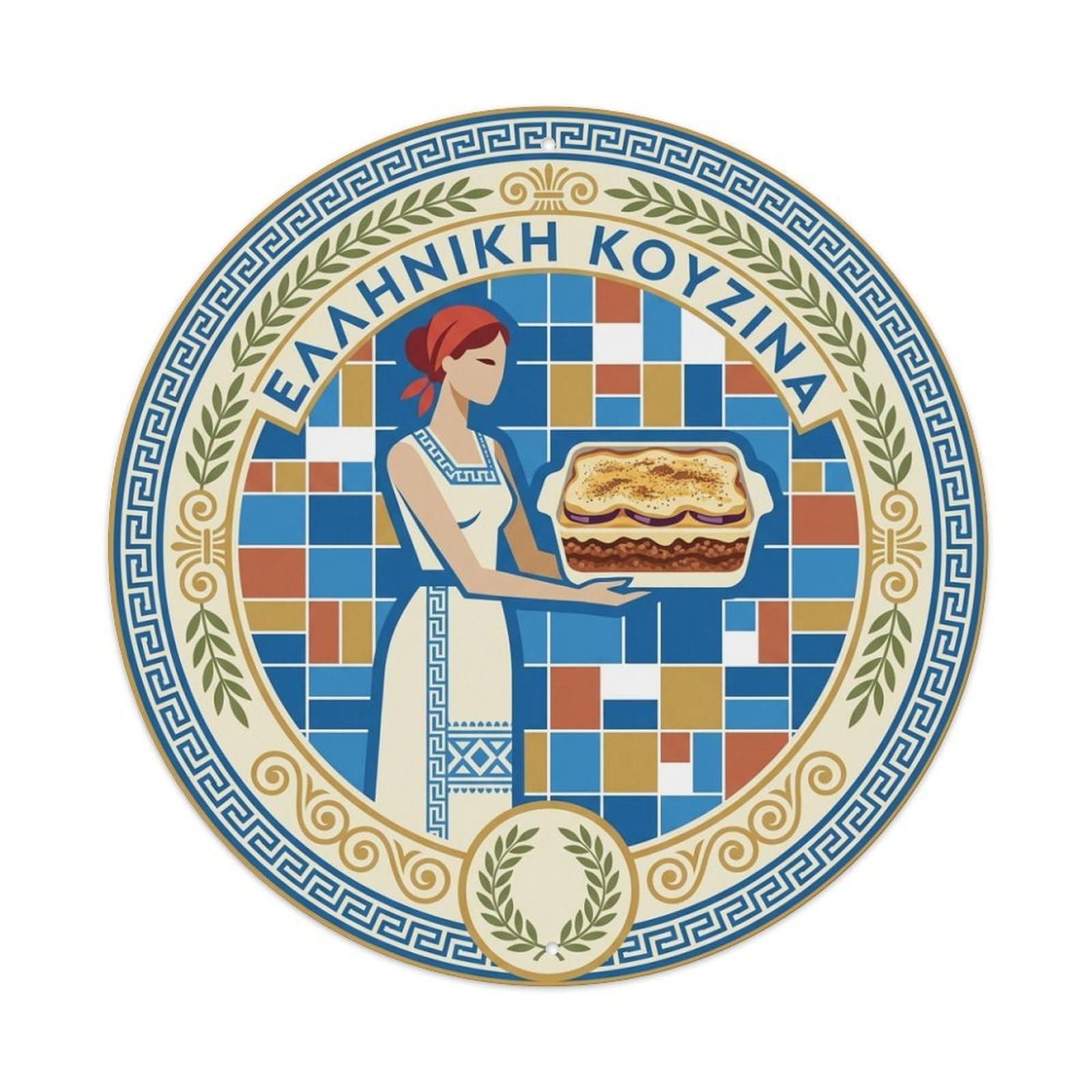 Culinary Travel Greek Cuisine Food Moussaka Metal Tin Sign