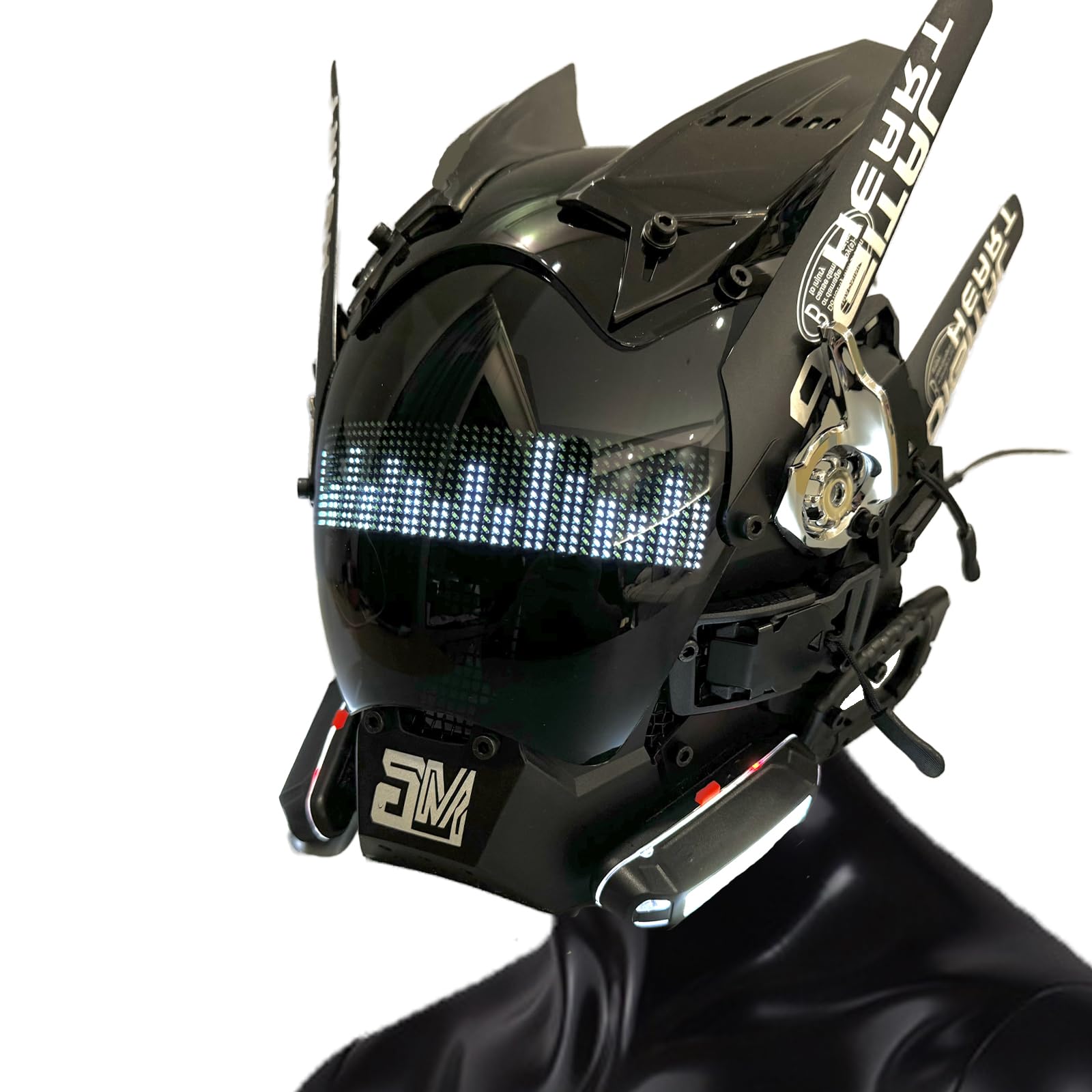 Máscara punk para adultos, máscara de cosplay de Halloween, regalo de fiesta, luz LED, máscara de disfraz para hombre