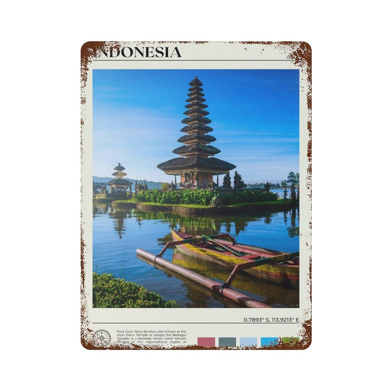 xiaoxiaoshen Real Photo Indonesia Decor Wall Decor Art Metal Tin Poster Modern Home Decor Art Home Bar Shop Decorations Vintage Sign 40x30cm