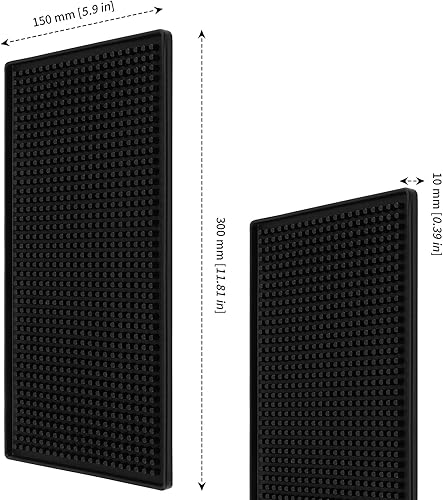 Miniatura 2 de MANCHAP Paquete de 3 alfombrillas de goma negras de 12 x 6 pulgadas, antideslizantes, para encimera, para bar en casa, restaurante