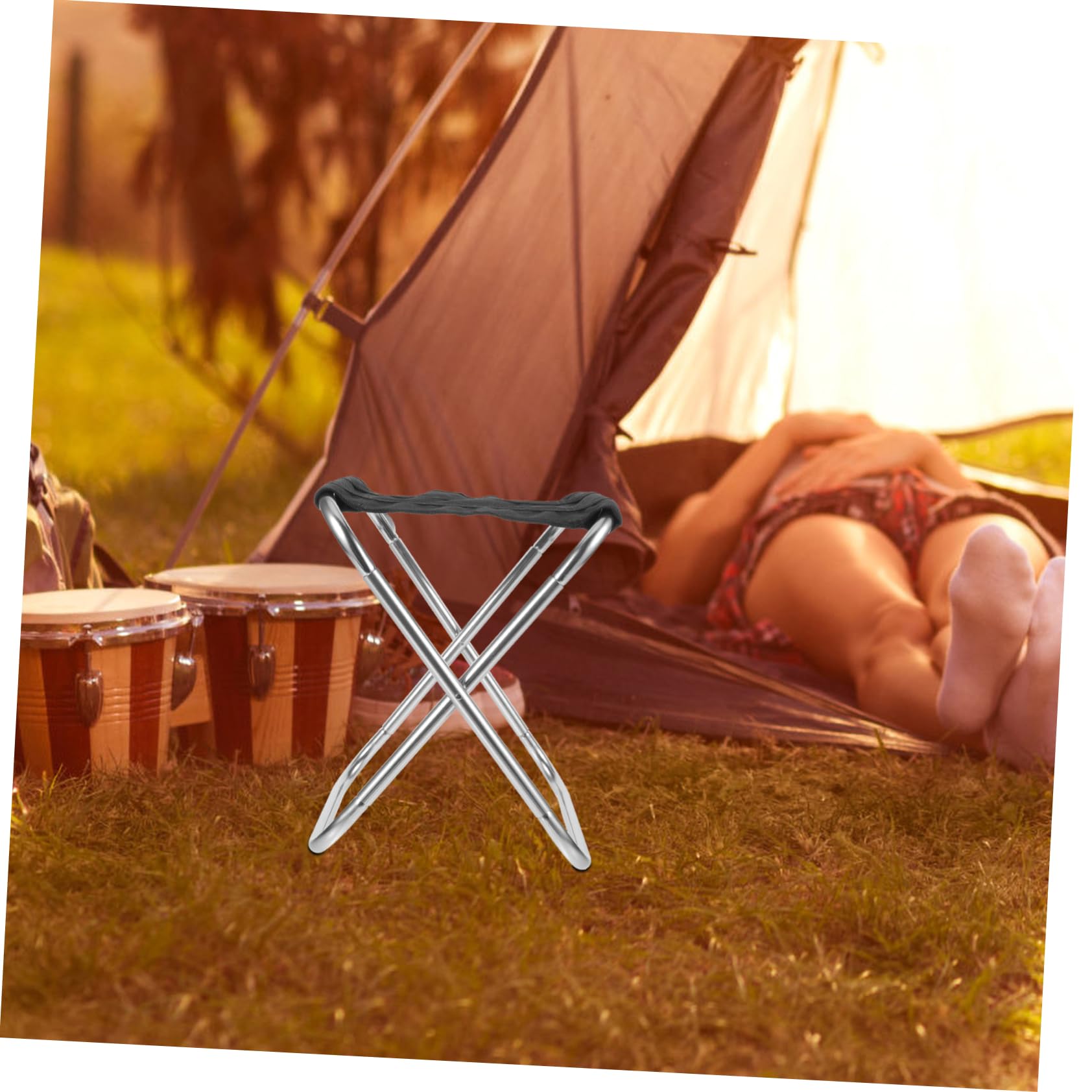 TOYANDONA 5 Piezas Taburete Plegable de aleación de Aluminio Silla Plegable para Acampar Taburete portátil butacas de Salon taburetes Taburete Plegable de Pesca portátil
