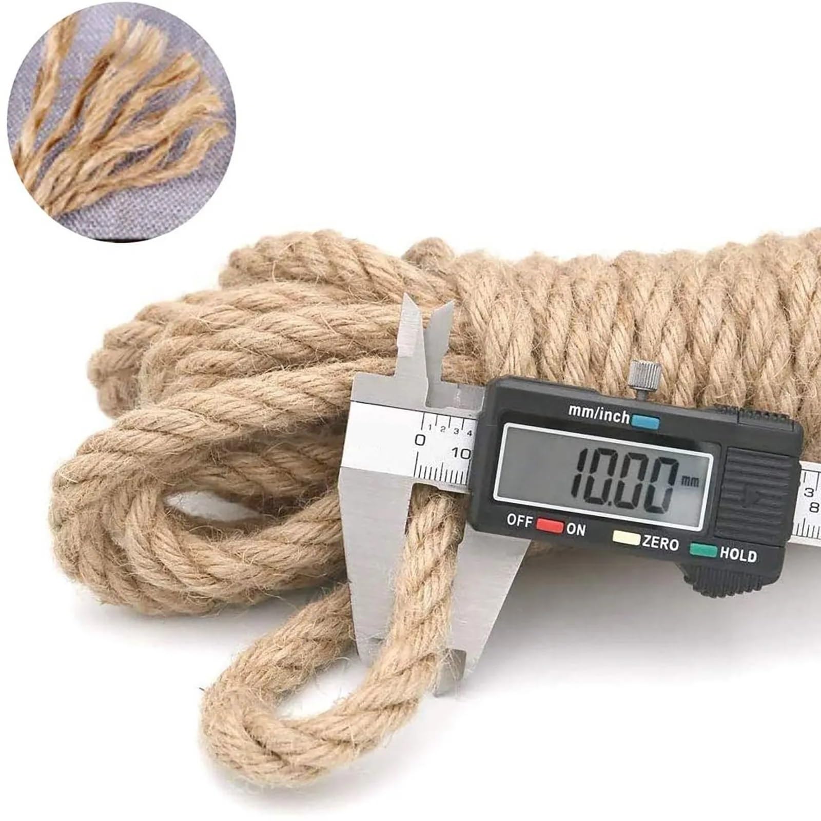 50 m x 10 mm Hanfseil, Tauziehen-Seil, Haushalt, DIY, dekoratives Seil for Heimwerker und Kunsthandwerk, Verpackung, Floristik, Bündelung Für Camping Garten