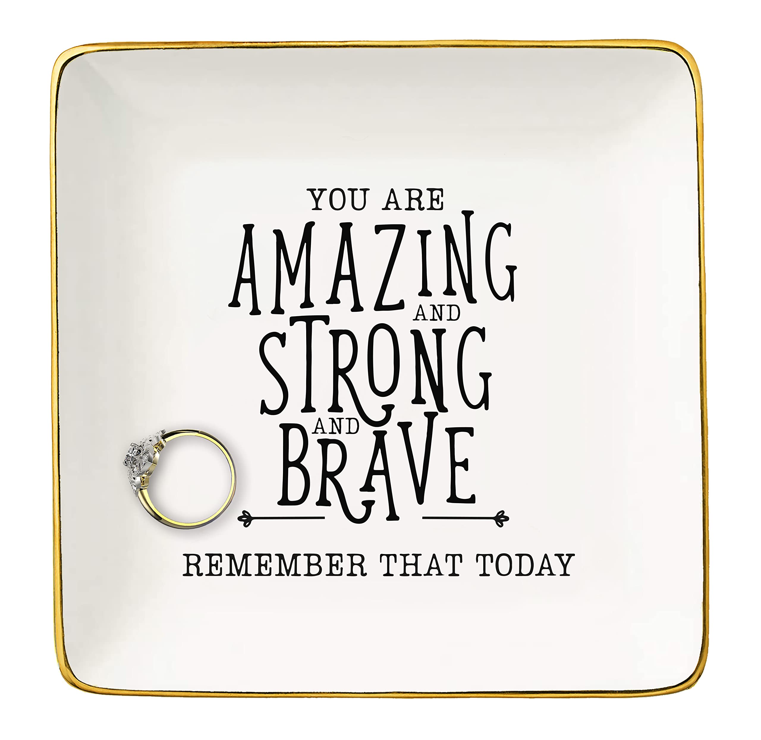 NZY Trinket Tray Ring Dish Jewelry Holder Gifts for Daughter,Niece,Granddaughter,Mom,Best Friend,Sister,Coworker,Nurse, Teacher,Wife,Grilfriend-You