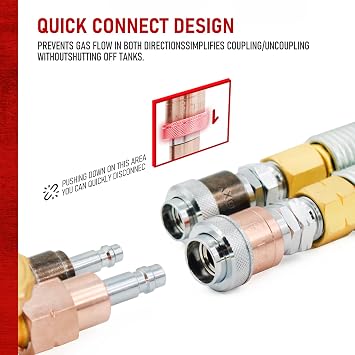 RX WELD Oxy-Fuel Quick Connect Torch To Hose Fittings, Cutting Torch Hose Quick Connect Sets