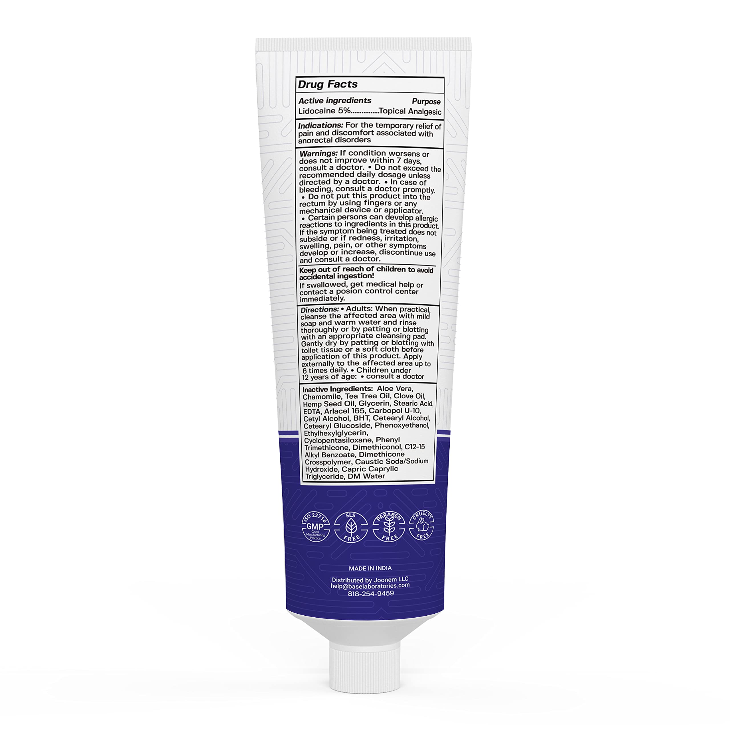 Base Labs Numbing Cream 5 Lidocaine Cream Maximum Strength 8 oz