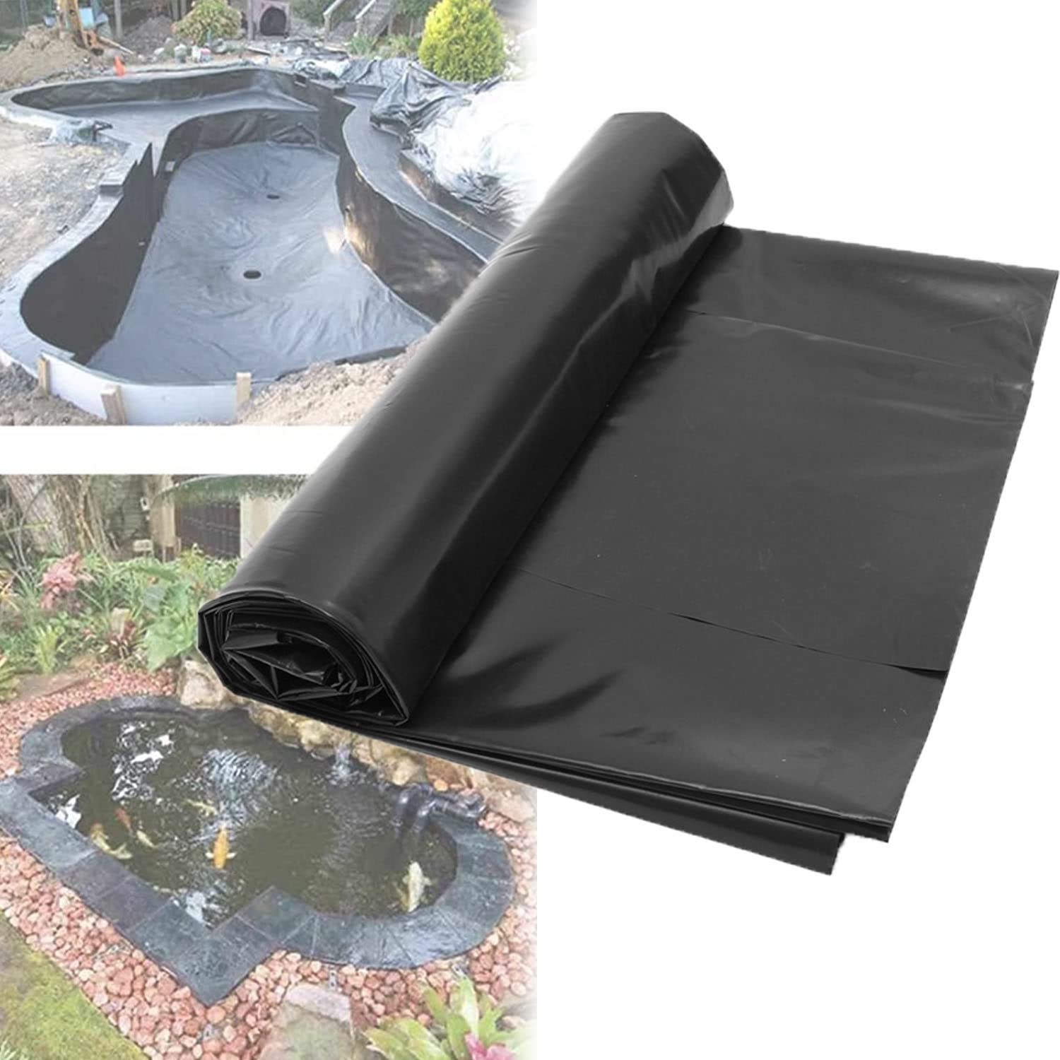 Pond Liners,Pond Liner 0.2mm Thickness, HDPE Black for Koi Ponds, Fish Pond Liners for Waterfall, Pond and Fish Ponds,3×7m