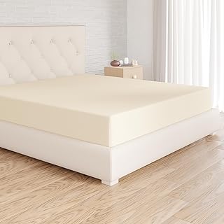 Amazon Basics Mikrofaser Spannbettlaken, 100% Polyester, Weich und Atmungsaktiv, 180cm x 200cm x 30cm, Beige