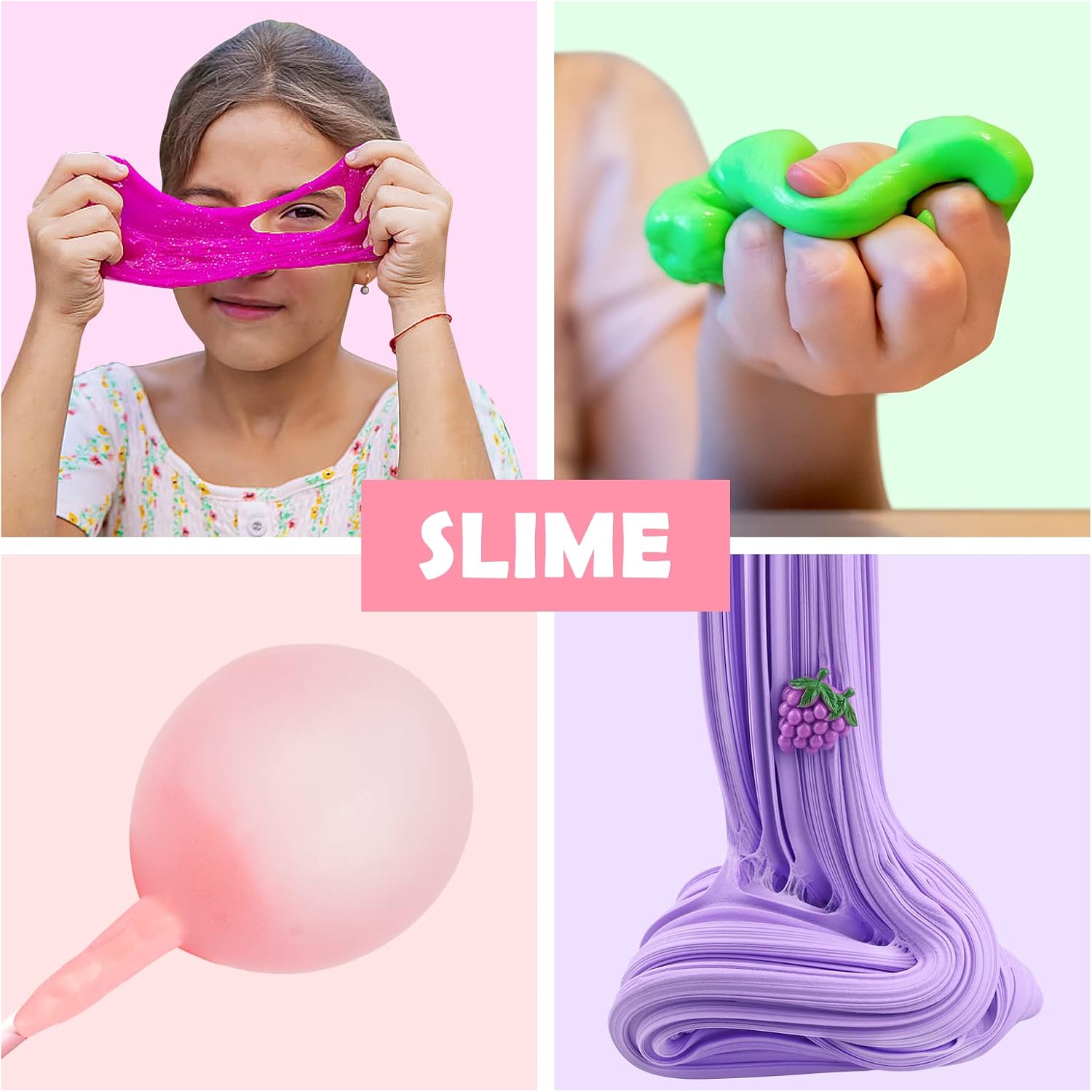 8 Pack Butter Slime Kit, with Mint, Watermelon, Candy, Coffee and Lemon Slime, Stretchy and Non-Sticky, Stress Relief Toys for Girl Boys