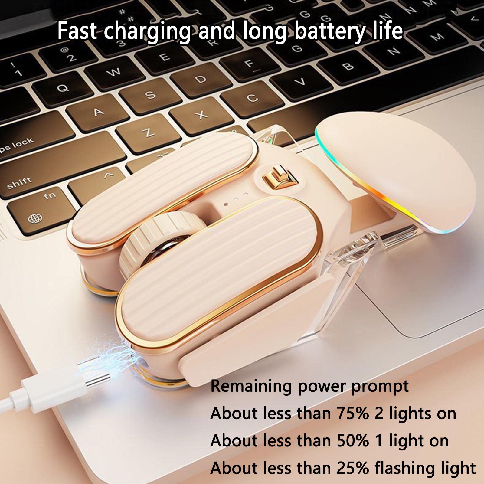 Mysz Bezprzewodowa mysz komputerowa do laptopów do gier Bluetooth akumulatorowa ergonomiczna mysz urządzenie wskazujące moc fotoelektryczna czterokierunkowa rolka typu C z możliwością ładowania regula