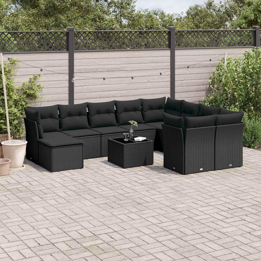 z polirattanu na taras i patio czarny 86 8 cm