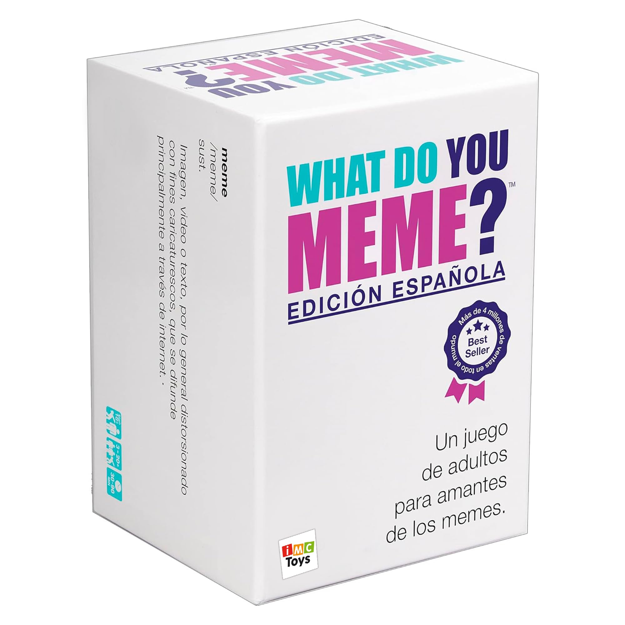 IMC Toys What Do You Meme? Kartenspiel, Rennen und kreieren Sie die lustigsten Memes, voller Spaß für Partys, für 3 bis 20 Spieler, Erwachsene ab 18 Jahren